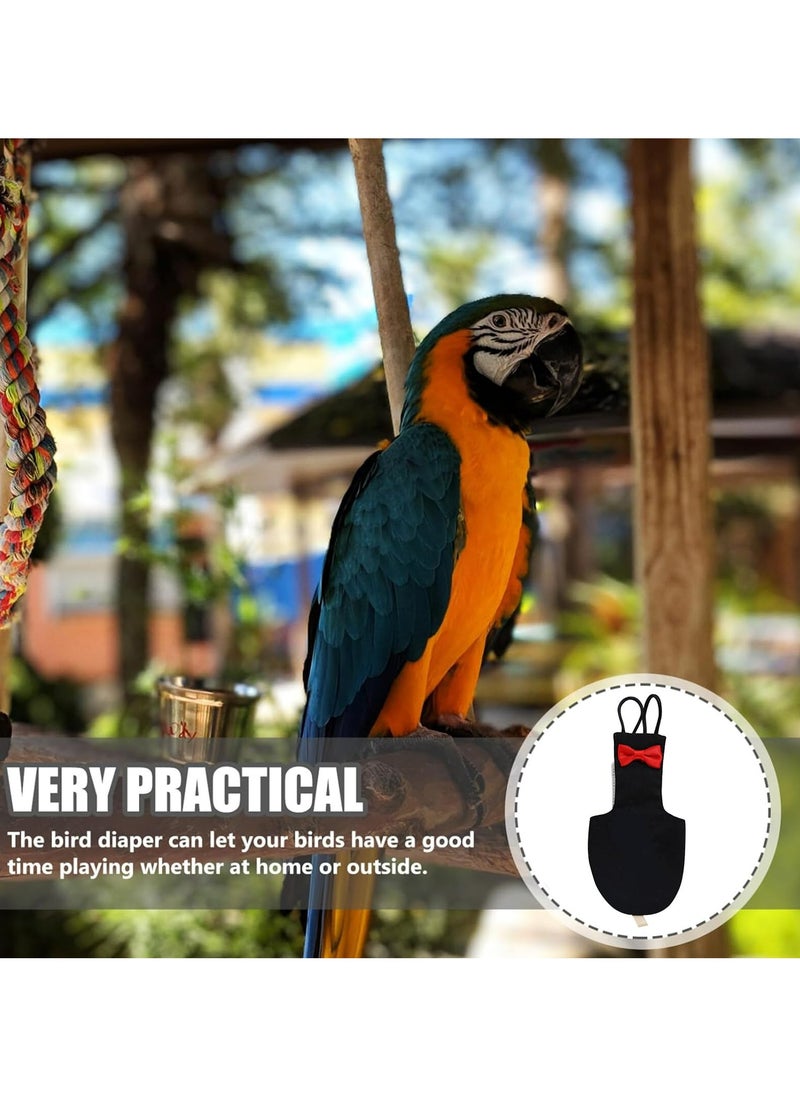 Bird Diapers Flight Suite Liners, Washable Reusable Protective Parrot Nappy Clothes with Waterproof Inner Layer Cute Urine Wet Suit for Parrot Macaw Budgies Parakeet