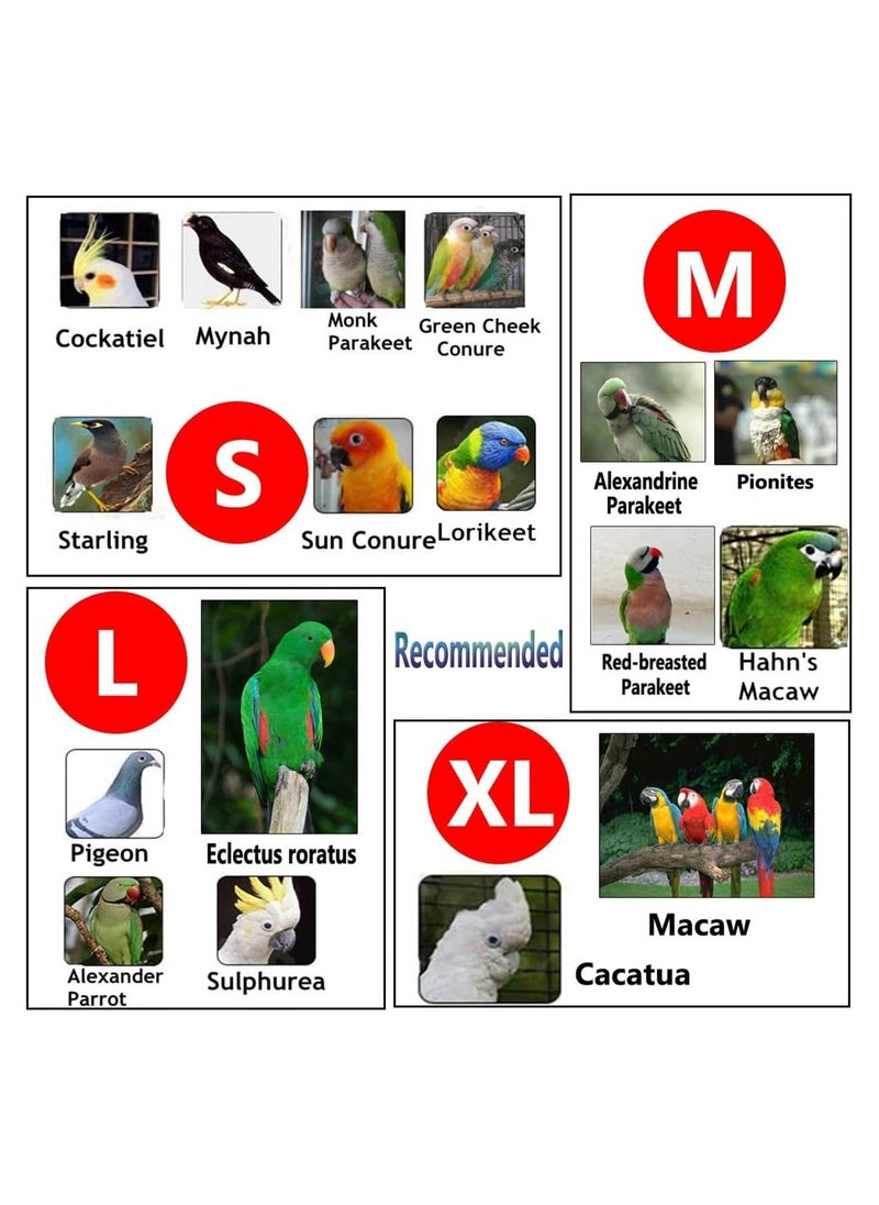 Bird Diapers Flight Suite Liners, Washable Reusable Protective Parrot Nappy Clothes with Waterproof Inner Layer Cute Urine Wet Suit for Parrot Macaw Budgies Parakeet