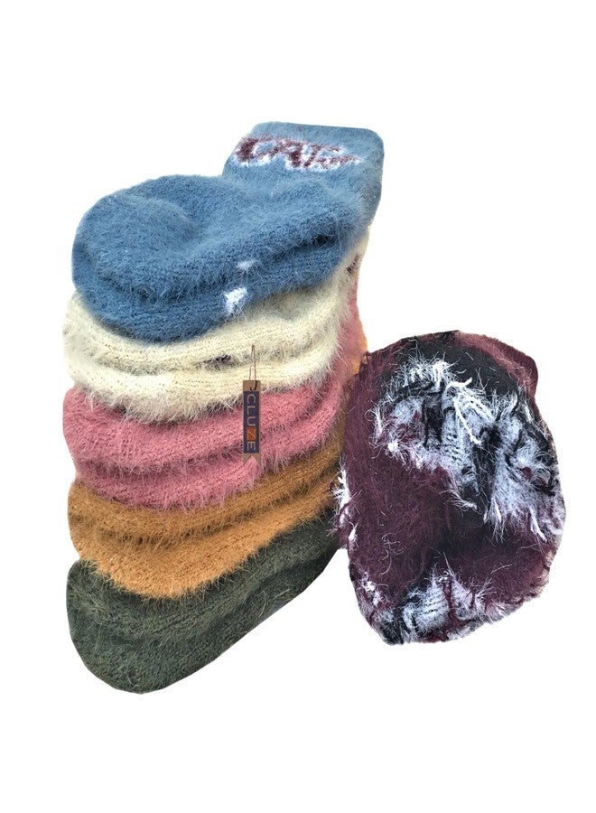 CLUZE Polyester Newborn Baby Super Soft Cozy Warm Stretchy Fuzzy Winter Ankle Length Socks For 0-6 Months Boys Girls (Multicolor) - Image 1