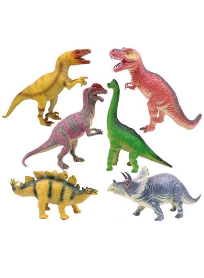 6 Soft Glue Sound Dinosaur Toy Simulation Dinosaur Model Large Tyrannosaurus Rex Triceratops Brachiosaurus Raptor-Color:Allosaurus - Image 1