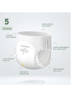 Bloomies Premium Baby Pants with wetness indicator | Eco-friendly and Hypoallergenic Nappy Pants Made with 100% Bamboo Size 5 for babies 12-17kg x 22pcs  - Image 5