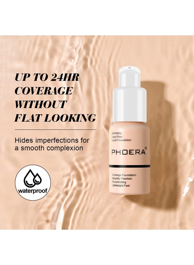 Hilareco Bestland 2Pack Phoera Foundation Full Coverage Liquid Foundation Creamlonglasting Lightweight Concealeroilfree Formulanatural Shadesuitable For All Skin Types (104 Buff Beige & 105 Sand) - Image 5