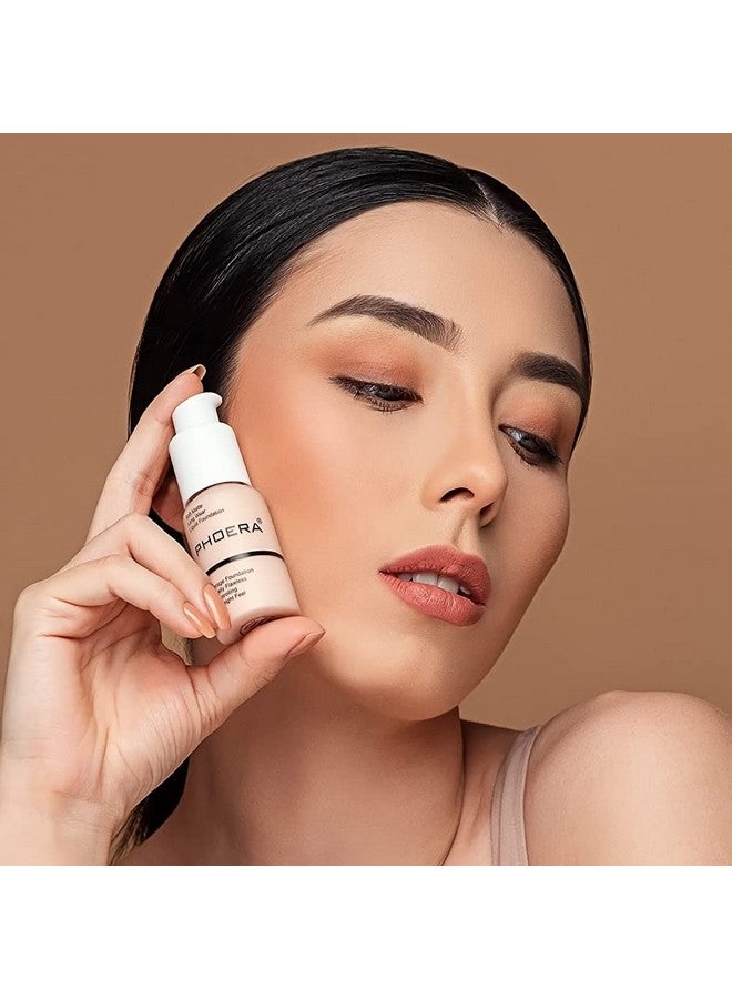 Hilareco Bestland 2Pack Phoera Foundation Full Coverage Liquid Foundation Creamlonglasting Lightweight Concealeroilfree Formulanatural Shadesuitable For All Skin Types (104 Buff Beige & 105 Sand) - Image 3