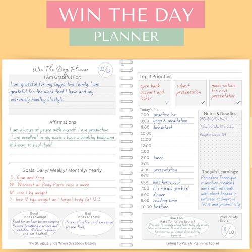 LAURET BLANC Daily Planner and Organizer, Affirmation and Gratitude Journal- A5, 80 GSM, 160 Pages. Plan for 80 Days. - Image 2