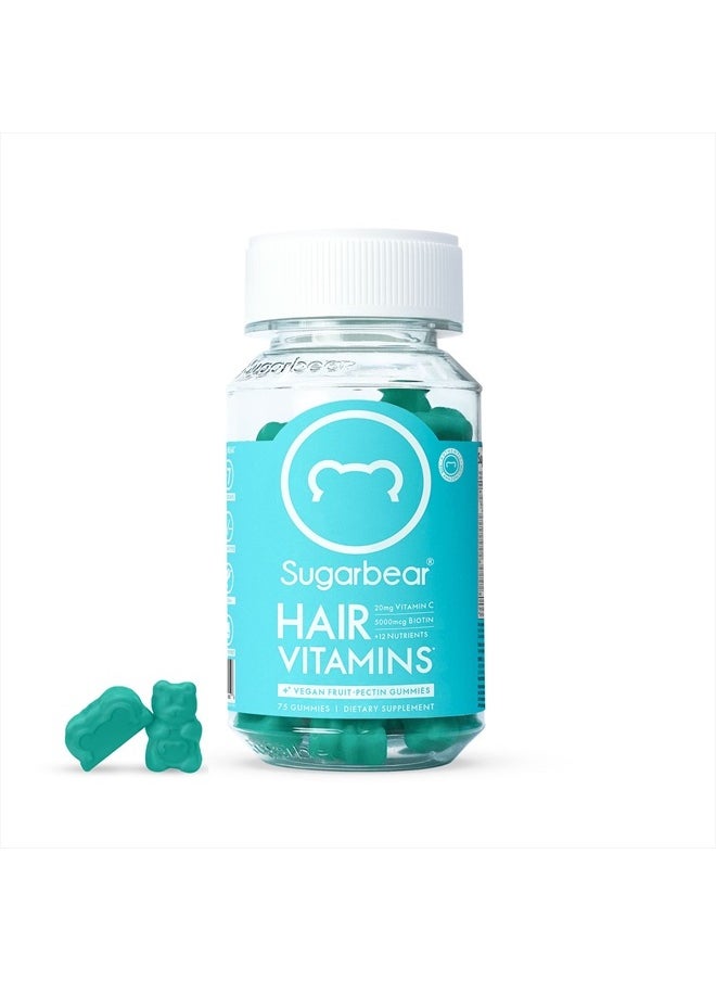 SugarbearPRO Hair Vegan Vitamin Gummies for Normal Hair Growth Vitamin C, 6000 mcg Biotin, B12, Zinc, Iodine, Folic Acid, Coconut Oil, Hair and Nails Supplement for Women And Men - 1 Month Supply  - Image 1