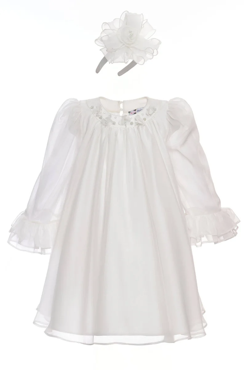 Via Bambino White Garden Elegance Dress 36411
