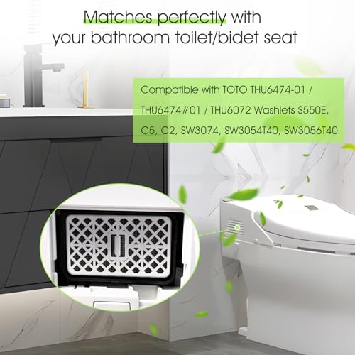CLLOMAGY Deodorizer Filter for Toto Washlet,Deodorizer Cartridge Catalyst for THU6474-01/THU6474#01 THU6072 S550E C5 C2 SW3074 SW3054T40 SW3056T40,Bathroom Toilet Deodorizing Cartridge Filter - Image 3
