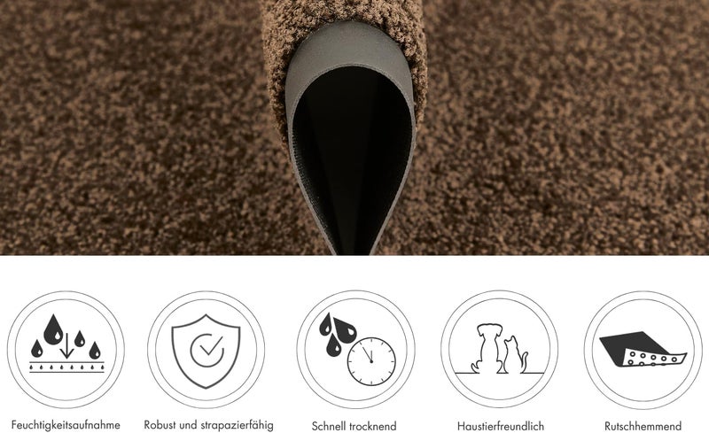 ANDIAMO Verdi Doormat - Dirt Trapper Mat for the House Entrance - Ideal as a Doormat Indoor or as a Doormat in Covered Outdoor Area - Door Scraper for Front Door 80 x 120 cm Brown 2 - Image 4