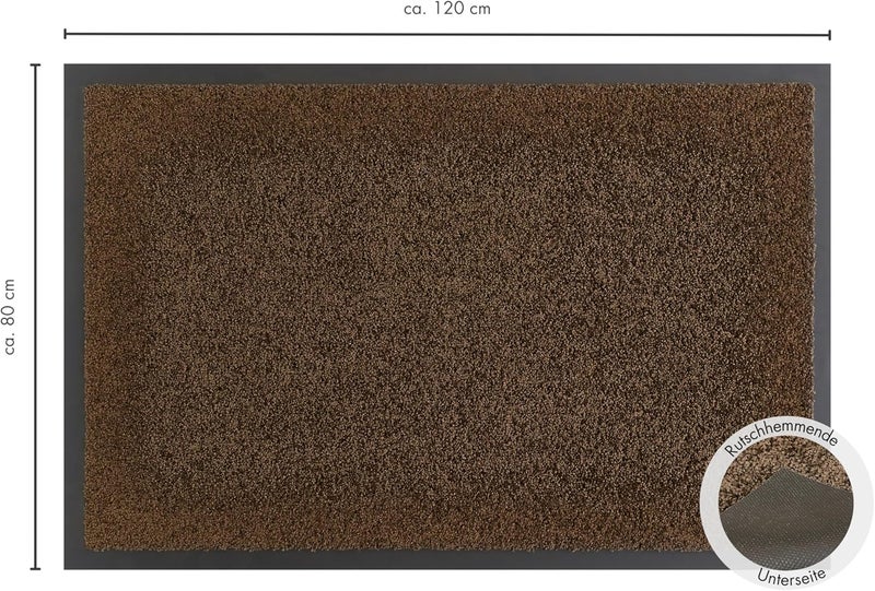 ANDIAMO Verdi Doormat - Dirt Trapper Mat for the House Entrance - Ideal as a Doormat Indoor or as a Doormat in Covered Outdoor Area - Door Scraper for Front Door 80 x 120 cm Brown 2 - Image 3