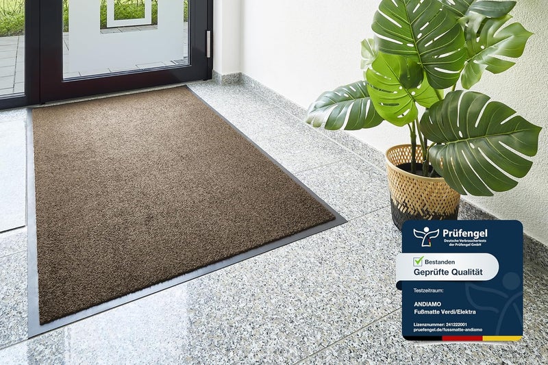 ANDIAMO Verdi Doormat - Dirt Trapper Mat for the House Entrance - Ideal as a Doormat Indoor or as a Doormat in Covered Outdoor Area - Door Scraper for Front Door 80 x 120 cm Brown 2 - Image 2