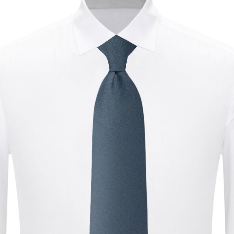 Jacob Alexander Uniform Solid Clip-On Tie with Buttonholes - Charcoal Gray - Regular 20 inch - Image 5