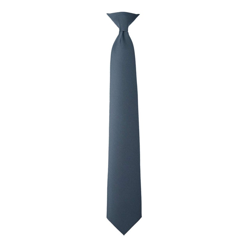 Jacob Alexander Uniform Solid Clip-On Tie with Buttonholes - Charcoal Gray - Regular 20 inch - Image 1