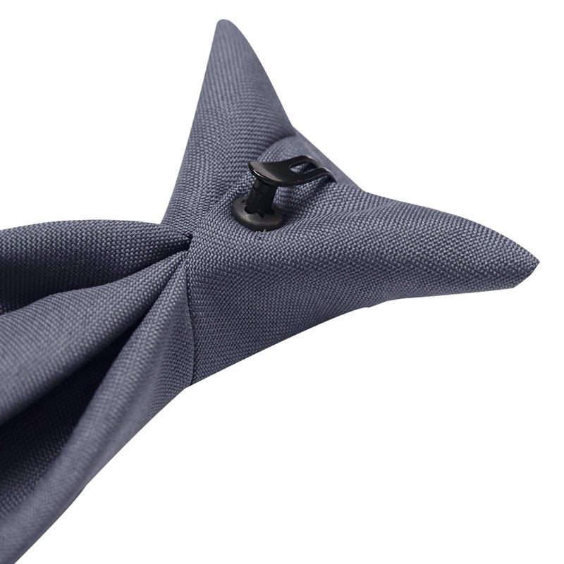 Jacob Alexander Uniform Solid Clip-On Tie with Buttonholes - Charcoal Gray - Regular 20 inch - Image 4