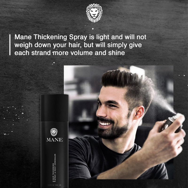 Mane Hair Thickening Spray & Root Touch Up, Instantly Thicker Hair for Men & Women, Fill in Hairlines and Hide Thinning and Fine Patches - Silver, 12 Colors (6.76 oz) - Image 3