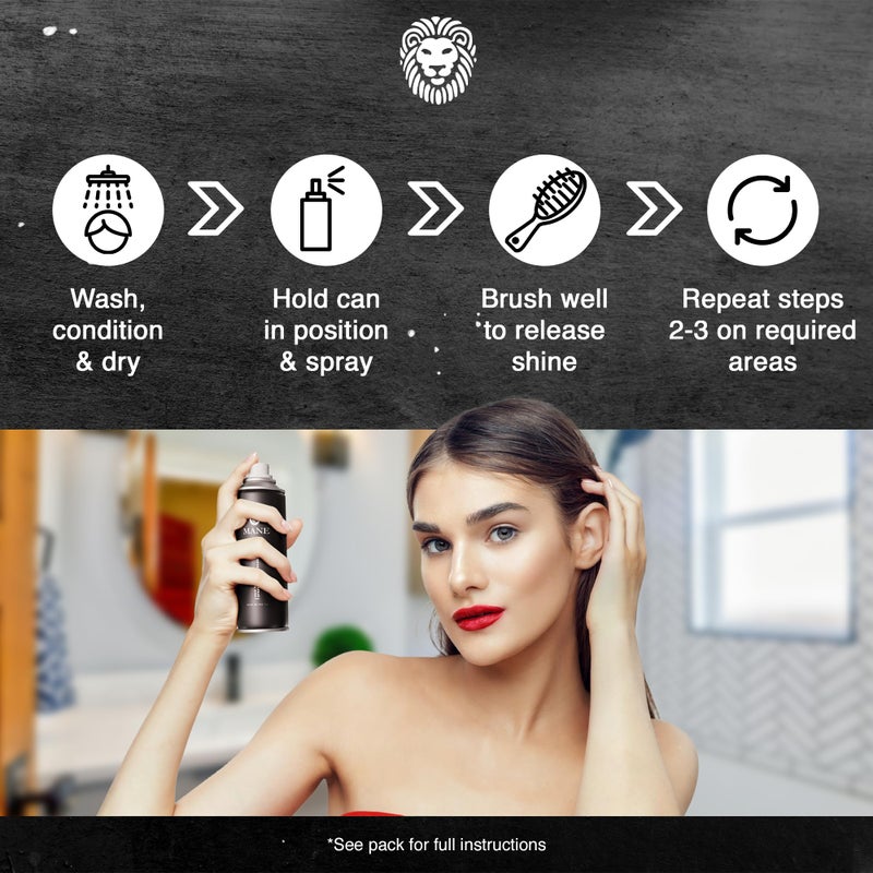 Mane Hair Thickening Spray & Root Touch Up, Instantly Thicker Hair for Men & Women, Fill in Hairlines and Hide Thinning and Fine Patches - Silver, 12 Colors (6.76 oz) - Image 5