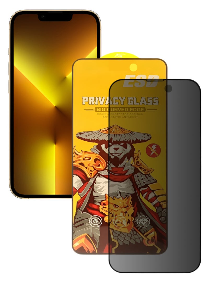 ESD Tempered Dustproof Privacy Glass Screen Protector Compatible For iPhone 13 Pro - Image 1
