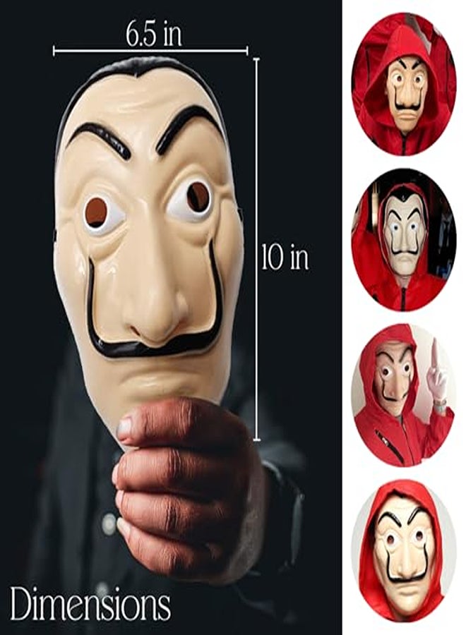 Money Heist Face Mask – Salvador Dalí Cosplay & Party Mask for Kids & Adults - Image 1