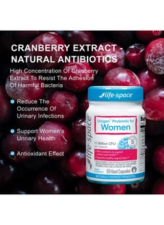 Life-Space Life-Space Urogen Probiotic with Cranberry for Urinary Tract Health, Women's Probiotic with Lactobacillus rhamnosus&reuteri. for Vaginal Health, 11 Billion CFU per Capsule, 2-Month Serving-60 Capsules  - Image 3
