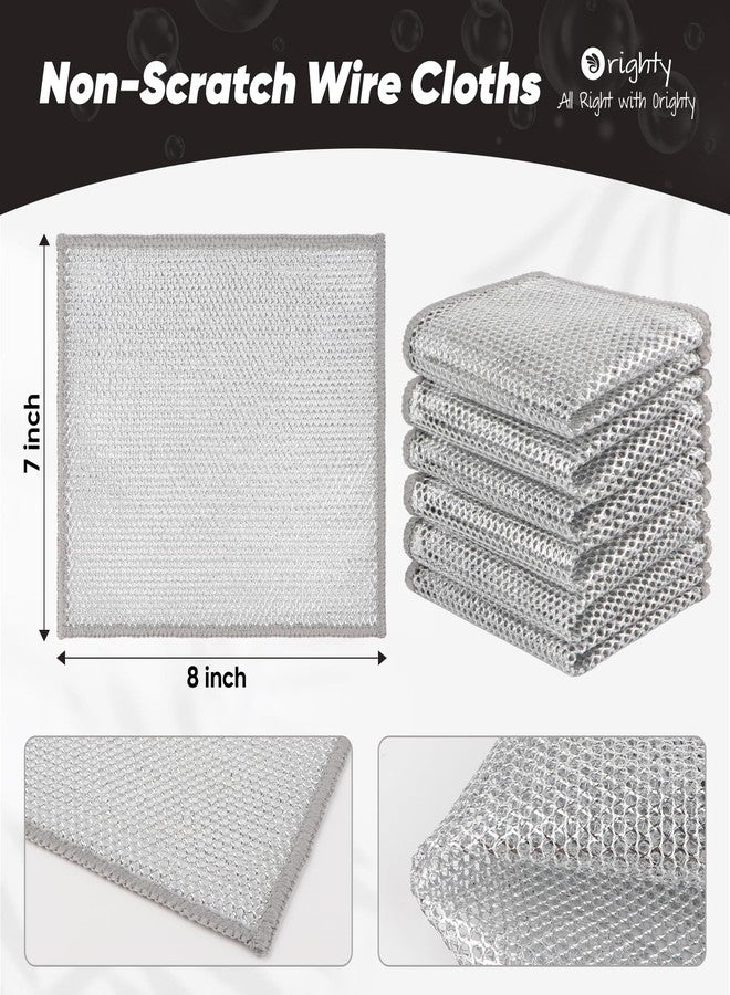 Orighty 12 Pcs Non-Scratch Wire Dishwashing Rag, Multipurpose Steel Wire Dish Cleaning Cloths for Wet and Dry, Reusable for Kitchen Cleaning - Image 2