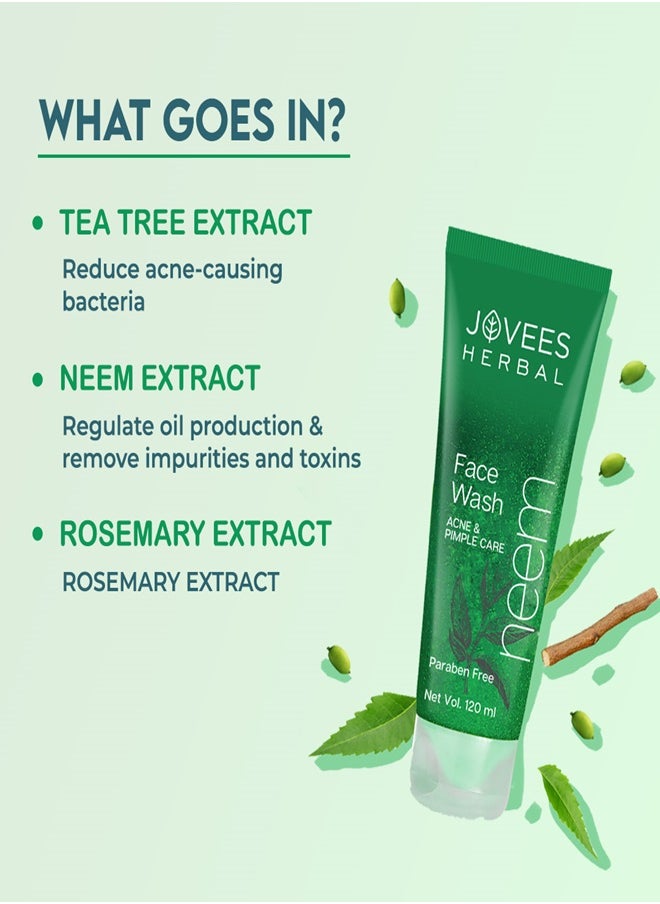 JOVEES HERBAL Jovees Face Wash Neem 120 Ml  - Image 3