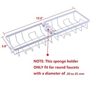 Dayish 2 Pcs Metal Faucet Sponge Storage RackTap Holder OrganizerSoap Sponge Dish Hanging Clamp HolderSink Caddy Drainer Shelf for Kitchen Bathroom Sink Wash Basin Black 15x10x4cm - Image 2