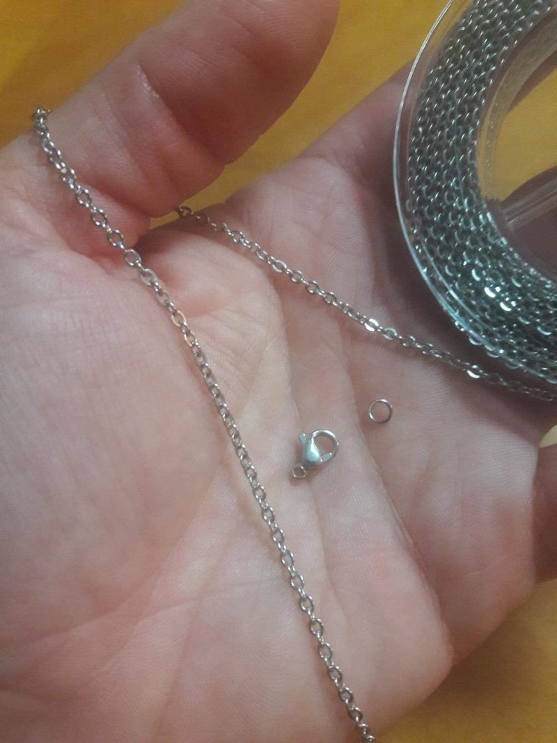 ALEXCRAFT 33 Feet 2 MM Stainless Steel Cable Link Chain Roll with 20 Lobster Clasps and 50 Open Jump Rings Bulk for Jewelry Making - Image 2