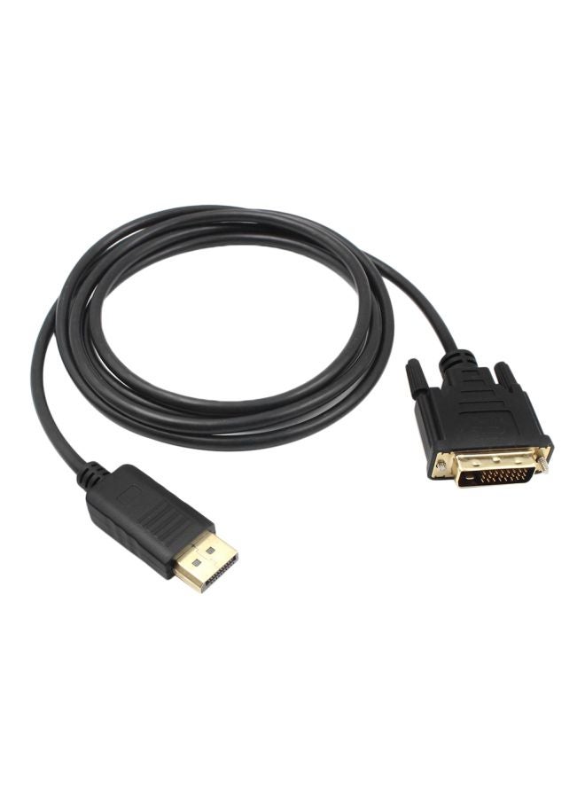 DisplayPort To DVI Cable Adapter Converter Black - Image 1