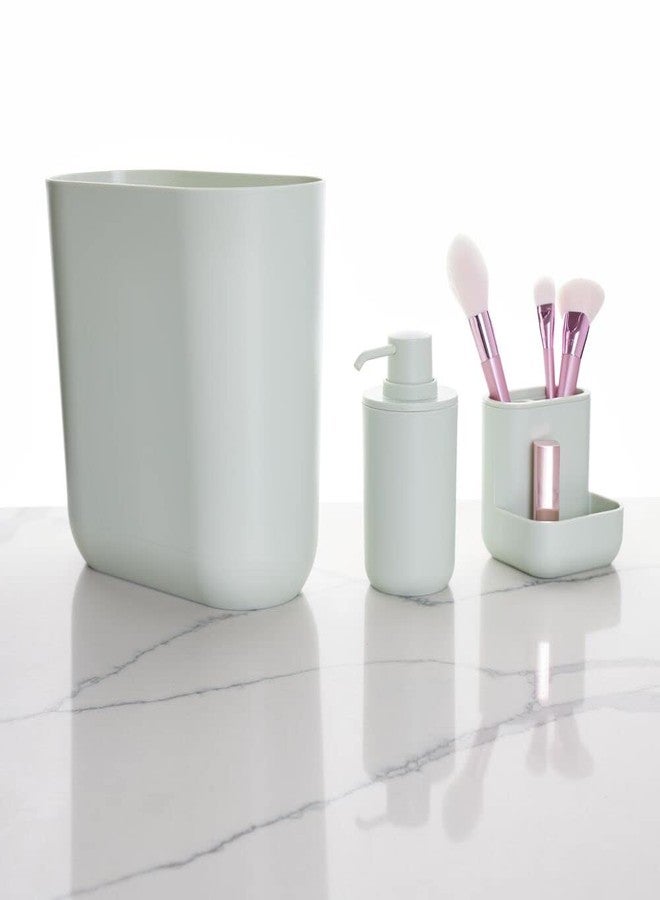 InterDesign iDesign 3-Piece Recycled Plastic Bathroom Accessory Set, The Cade Collection, Green - Image 2