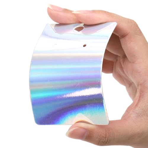 fuceury 150 pcs Holographic Earring Display Card Holder 300 Pcs Backs and 150 Jewelry Packaging Bags for Earring Necklace Jewelry Cards - Image 3