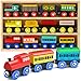 Play22 Wooden Train Set 12 PCS  Train Toys Magnetic Set Includes 3 Engines  Toy Train Sets For Kids Toddler Boys And Girls  Compatible With All Major Brands  Original  By Play22 - Image 4