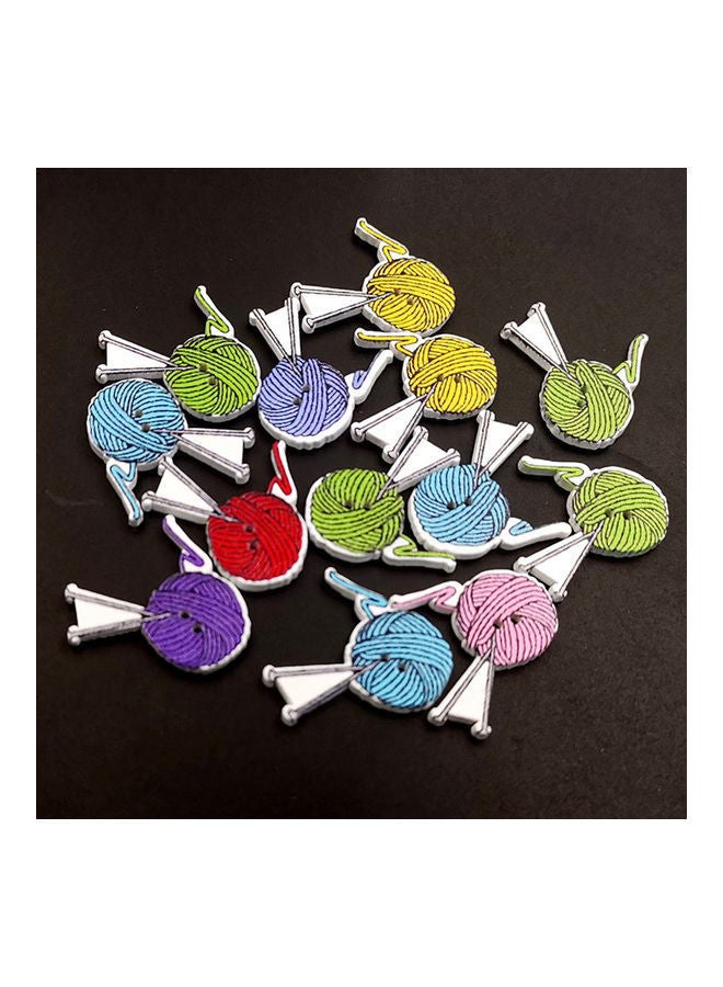 NIBEMINENT MultiColour DIY Painted Yarn Ball Wooden Buttons Clothing Wallets Decor Multicolor 2.6 x 2.8 1cm - Image 4