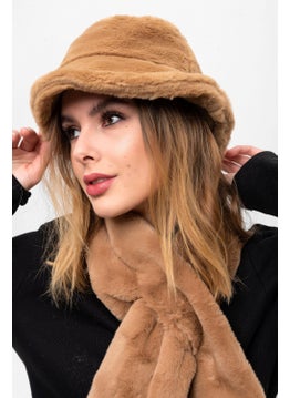 Saria Moda Saria Fashion Women 2 Piece Set Plush Bucket Hat Neck Scarf  - Image 2