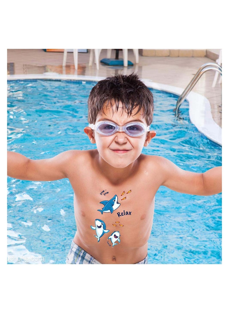 SYOSI Luminous Shark Temporary Tattoos Glow Birthday Decorations Party Favors Supplies for Boys and Girls Ocean Under the Sea Fake Tattoo Stickers Gifts Kids 10 Pcs - Image 3