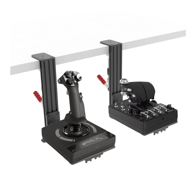 Hikig 2 Pack Desk Mount for Flight Sim Hand-Controller Compatible with Logitech X52 X56 Hotas, Thrustmaster HOTAS Warthog, T.16000M FCS, T.Flight, SimTask Farmstick, Sol-R1, Sol-R2, VKB, VPC, Winwing - Image 1