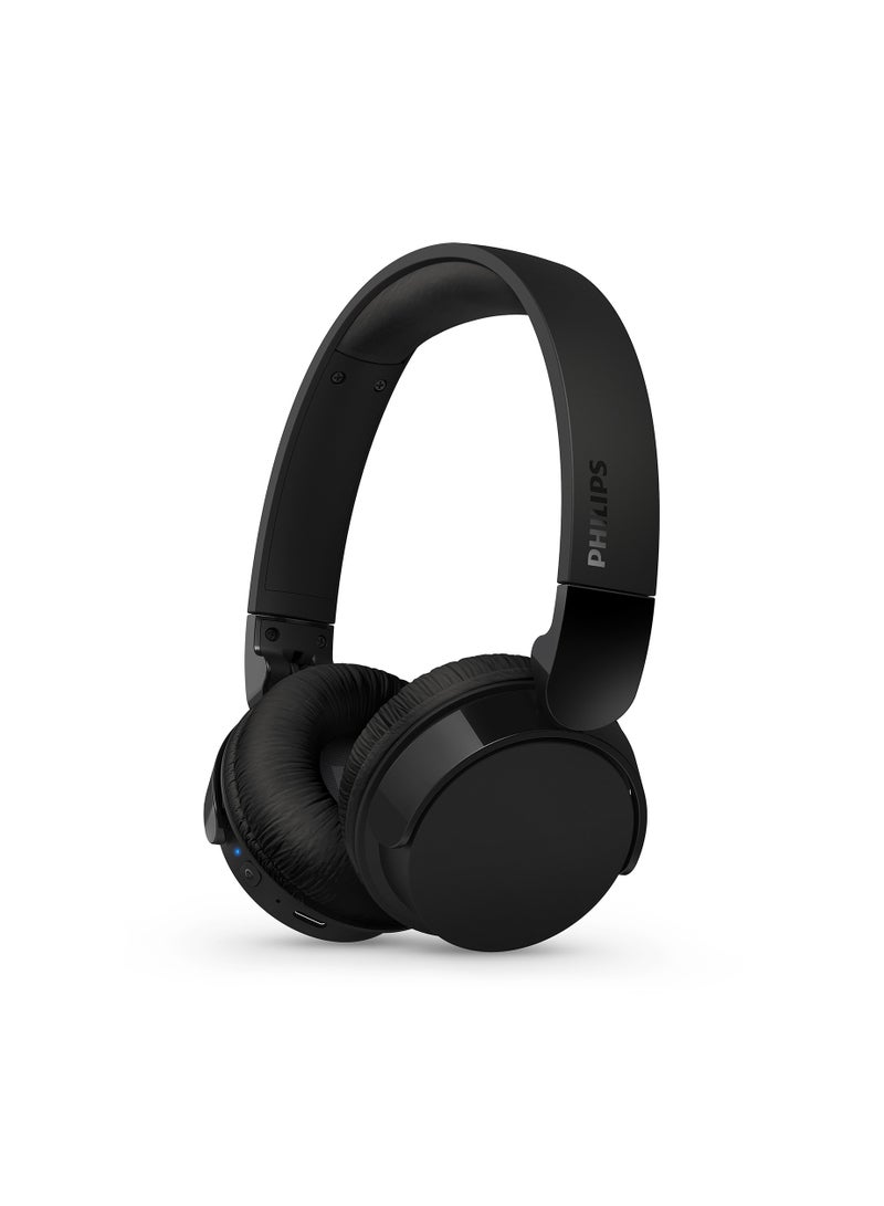 Philips True Wireless On-Ear Headphone- Dynamic Bass- Light weight- Natural sound- Foldable-55 hours Play time- Black - Image 1
