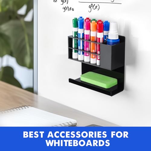 Banafich Black Magnetic Dry Erase Marker Holder for Whiteboard, Acrylic Magnet Pen Holder Wall Mount, Black Magnetic Pencil Holder Cup for Refrigerator Fridge, Office, Locker Accessories for Classroom - Image 5