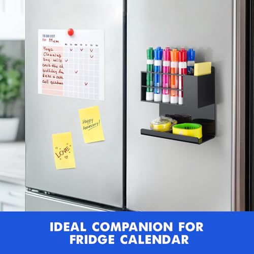 Banafich Black Magnetic Dry Erase Marker Holder for Whiteboard, Acrylic Magnet Pen Holder Wall Mount, Black Magnetic Pencil Holder Cup for Refrigerator Fridge, Office, Locker Accessories for Classroom - Image 4