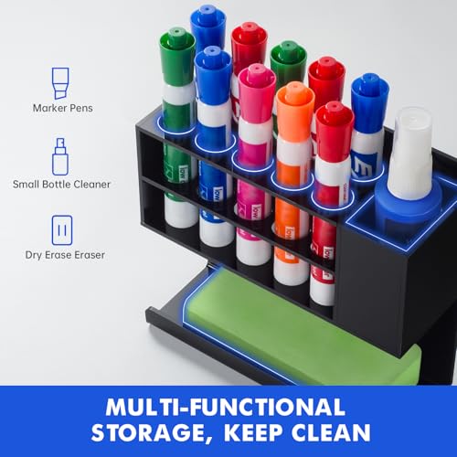 Banafich Black Magnetic Dry Erase Marker Holder for Whiteboard, Acrylic Magnet Pen Holder Wall Mount, Black Magnetic Pencil Holder Cup for Refrigerator Fridge, Office, Locker Accessories for Classroom - Image 2