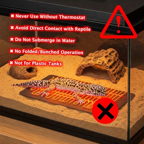 ReptiKing Reptile Heat Pad, 6" X 8" 8W, Heating Pad for Reptile Tank, Lizard, Snake, Bearded Dragon, Hermit Crab, Leopard Geckos Terrarium Heating Mat, Safe & Durable Heat Pad for Reptiles - Image 5