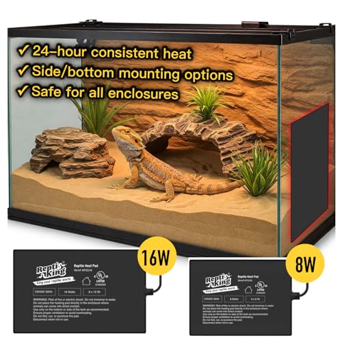 ReptiKing Reptile Heat Pad, 6" X 8" 8W, Heating Pad for Reptile Tank, Lizard, Snake, Bearded Dragon, Hermit Crab, Leopard Geckos Terrarium Heating Mat, Safe & Durable Heat Pad for Reptiles - Image 4