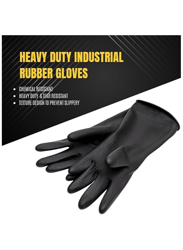 Beauenty Chemical Resistant Gloves,Industrial Work Heavy Duty Gloves,Black - Image 3