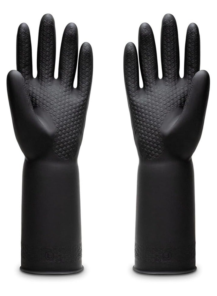 Beauenty Chemical Resistant Gloves,Industrial Work Heavy Duty Gloves,Black - Image 1