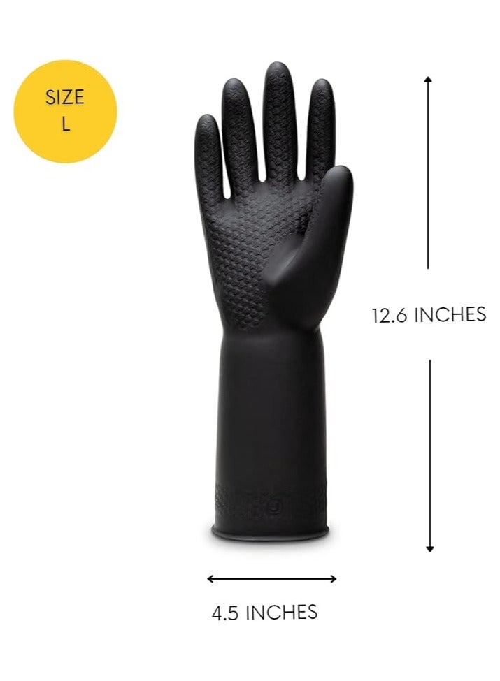 Beauenty Chemical Resistant Gloves,Industrial Work Heavy Duty Gloves,Black - Image 4