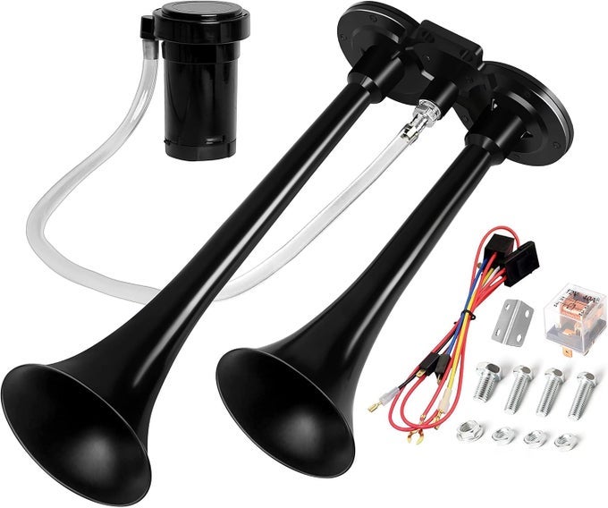 150Db Super Loud Dual Air Horn Kit With 120 Psi Compressor For Trucks And Boats