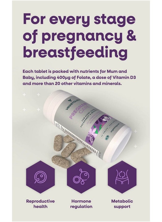 Vegetology Pregnancy Vitamins For Women - Prenatal Vitamin & Postnatal Vitamins For Breastfeeding Moms W/20+ Vitamins, Folate & More - Vegan Prenatal Vitamins For Every Stage Of Pregnancy (60 Ct)  - Image 3