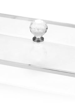 BLACKSTONE Rectangle Acrylic Tray with Lid  Stylish Serving Tray with Attractive Handle 20x16CM  - Image 2