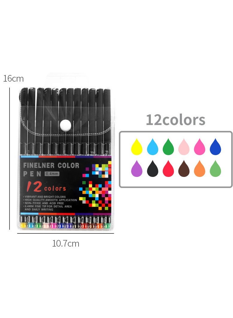 Bukela Journal Planner Pens Colored Pens Fine Point Markers Fine Tip Drawing Pens Fineliner Pen for Bullet Journaling Writing Note Taking Calendar Coloring Art Office School Supplies, 12-Pack - Image 1