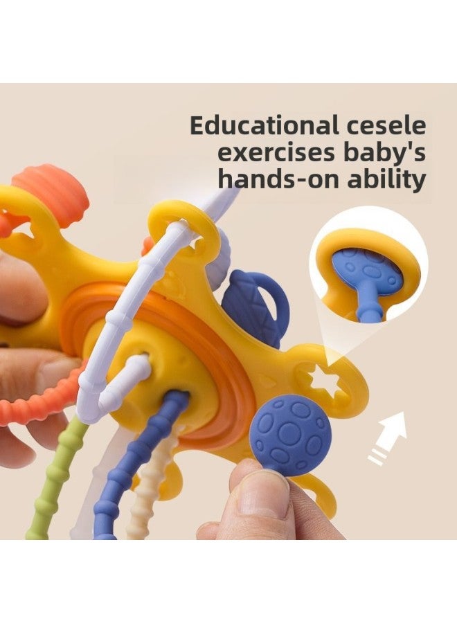 Hand-caught Ball Gnawing Teeth Infant Toy Rubber Plug Early Education DIY Finger Pumping Music Can Be Newborn Plug-Color:Lala Music + Climbing Baby - Image 5