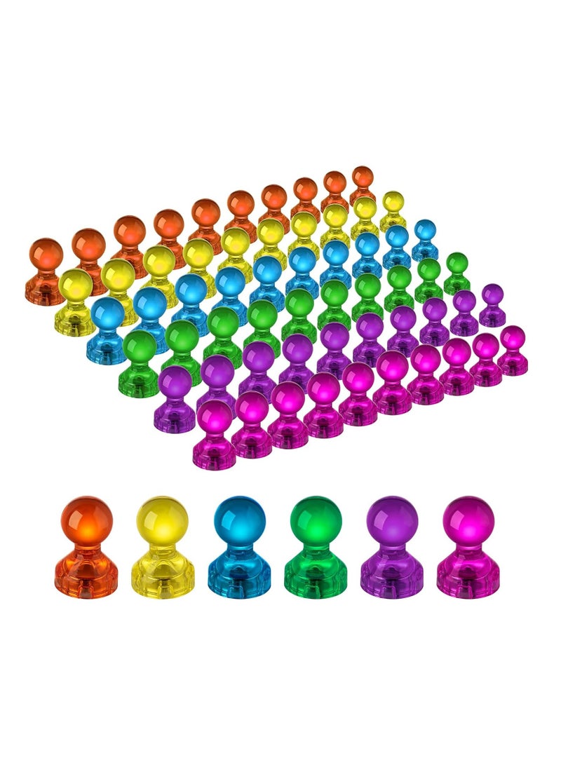 SOLARAE 60 Pcs Push Pin Magnets Fridge Magnets Colorful Strong Magnetic Office Classroom Magnets Perfect to use as Kitchen Home and School Map Magnets Whiteboard Magnets 6 Assorted Color - Image 1