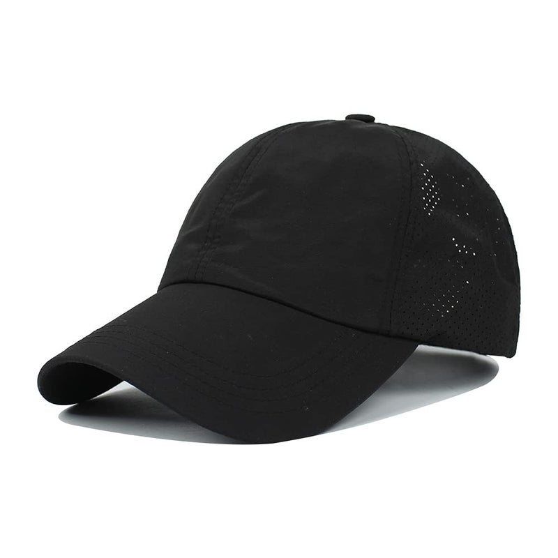 FASHIXD Ponytail Baseball Cap for Women Mesh Quick Dry Baseball Hat with Ponytail Hole (Black) - Image 4
